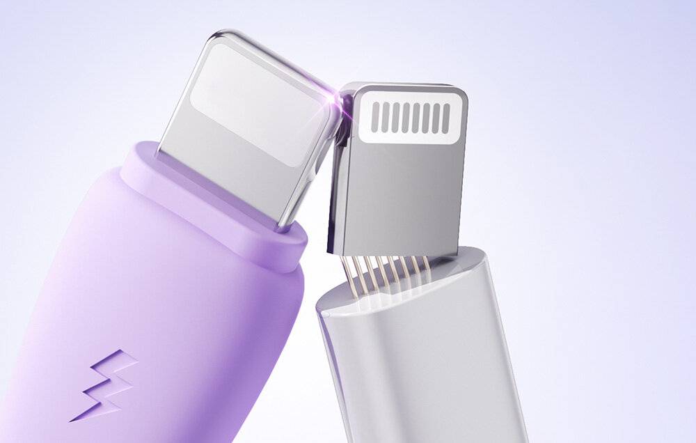 Preisbild für Joyroom 3-in-1 Ladekabel USB auf USB-C/Lightning/Micro-USB, 3,5A, 1m, einziehbar, lila