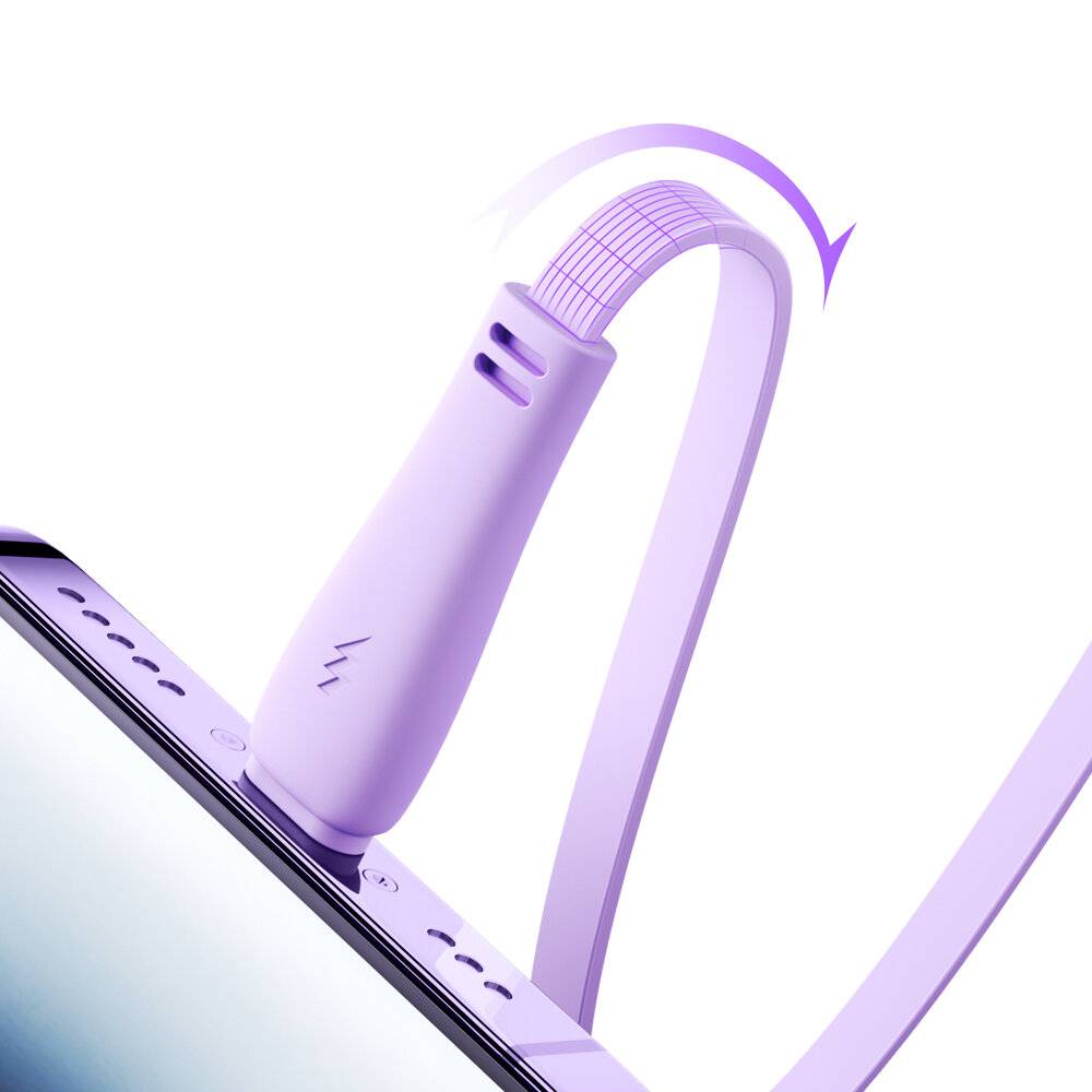Joyroom 3-in-1 Ladekabel USB auf USB-C/Lightning/Micro-USB, 3,5A, 1m, einziehbar, lila-3