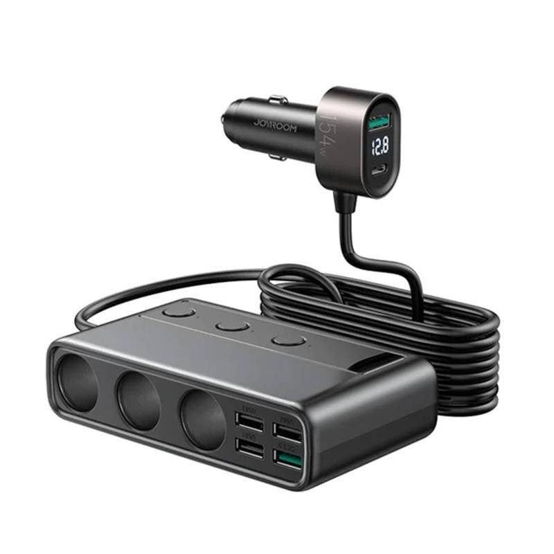 Joyroom JR-CL06 Multi-Port Kfz-Ladestation, 154W, 3x DC, 5x USB, 1x USB-C PD-0