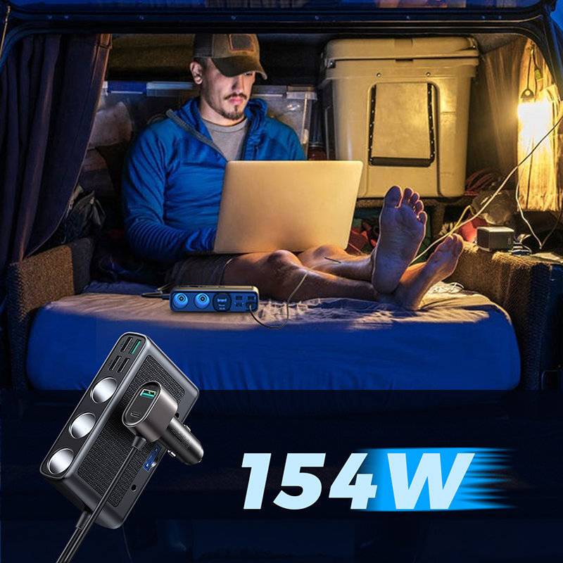 Joyroom JR-CL06 Multi-Port Kfz-Ladestation, 154W, 3x DC, 5x USB, 1x USB-C PD-3