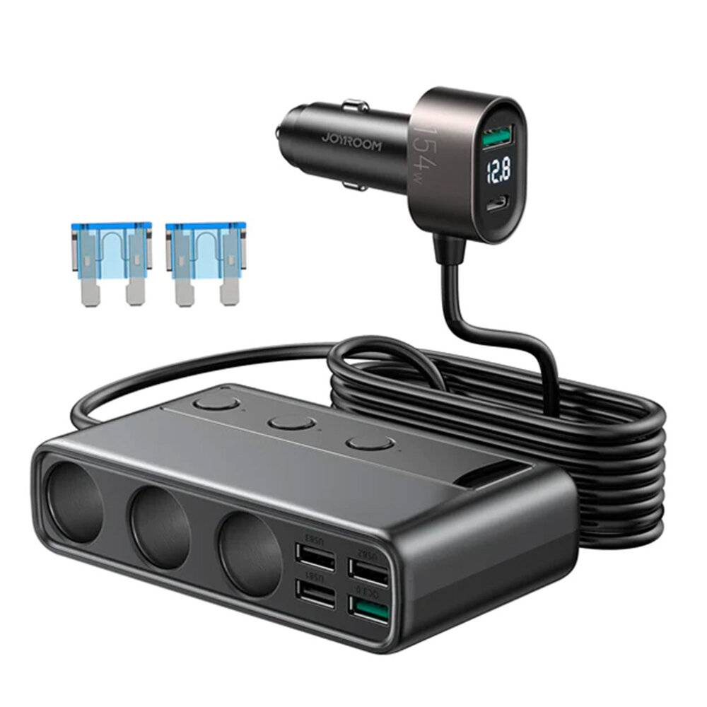 Joyroom JR-CL06 Multi-Port Kfz-Ladestation, 154W, 3x DC, 5x USB, 1x USB-C PD-4