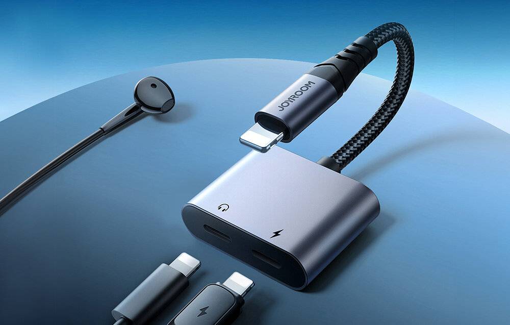 2-in-1 Audio-Adapter Joyroom SY-L02 Lightning auf Double Lightning (schwarz)-1
