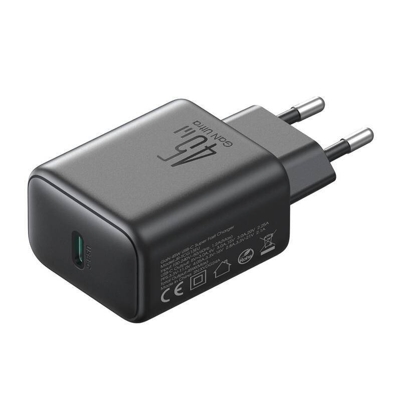 Joyroom 45W GaN USB-C Ladegerät JR-TCG13, Schnellladegerät mit PPS, Schwarz-4