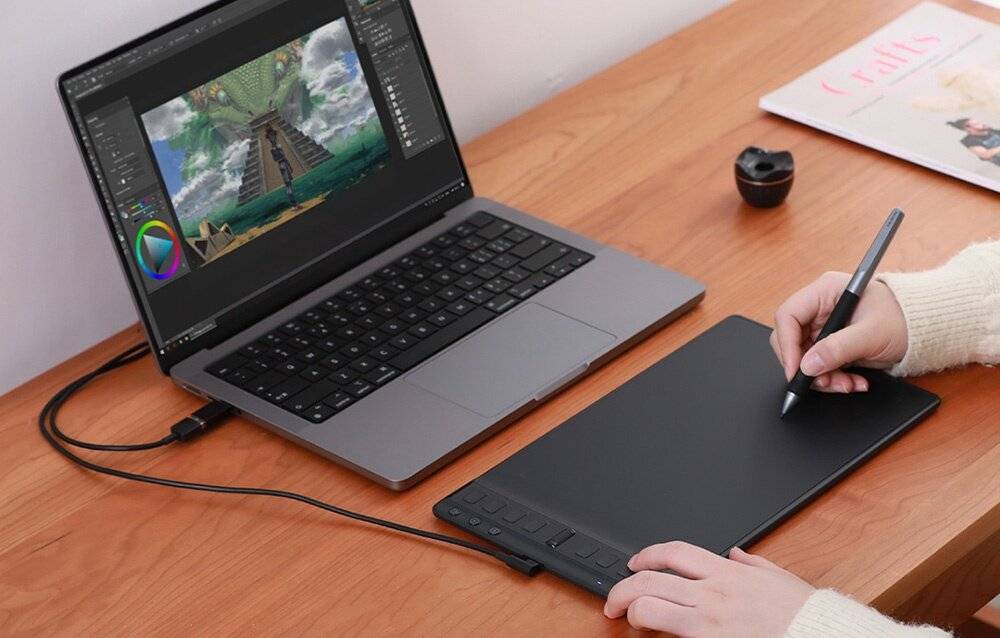 Huion Inspiroy 2 M H951P Grafiktablett, 8192 Druckstufen, USB-C, für PC & Android-2