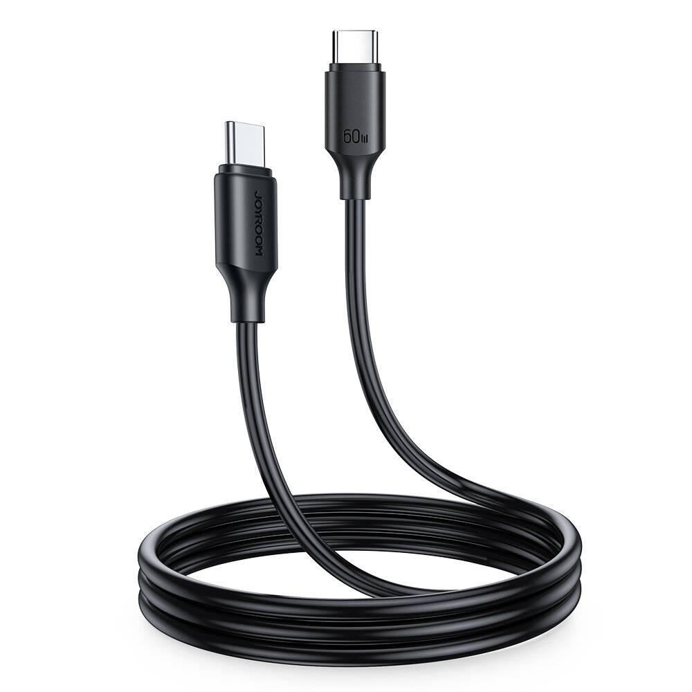 Joyroom USB-C auf USB-C Kabel, 60W, 480 Mbit/s, 1m, Schwarz, S-CC060A9-2