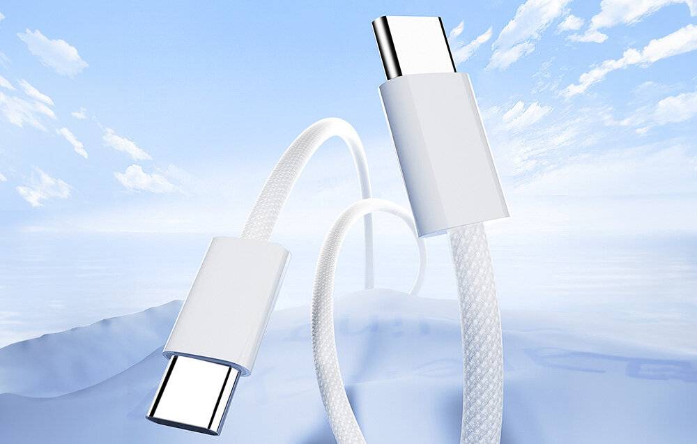 Joyroom S-A45 USB-C auf USB-C Kabel, 60W, geflochten, 1m, weiß-1