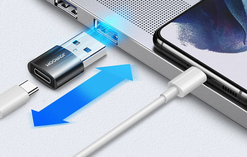 Preisbild für Joyroom S-H152 Adapter USB-A Stecker auf USB-C Buchse, 2er-Set, USB 3.0, 5 Gbit/s