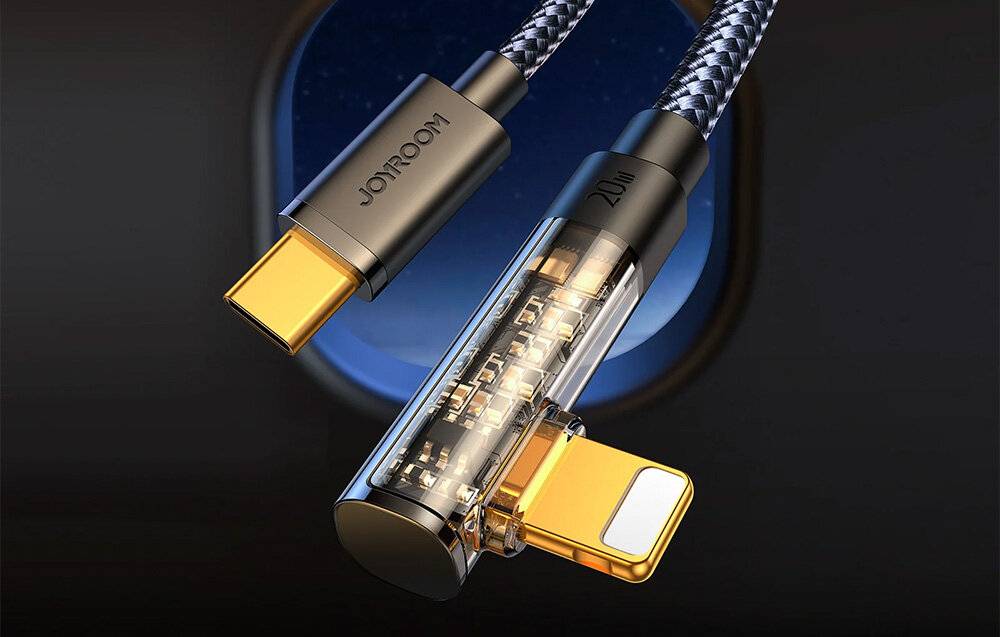 Joyroom USB-C auf Lightning Winkelkabel, 20W PD, 1.2m, Blau-1