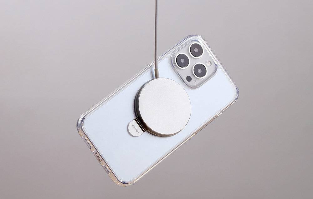 Magnetische Handy-Schutzhülle mit Halterung Joyroom JR-BP004 für iPhone 15 Pro Max (transparent)-1