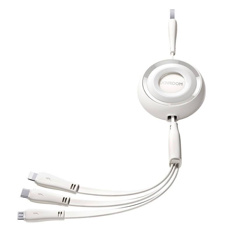Joyroom 3-in-1 USB-Ladekabel, USB-C/Lightning/Micro-USB, 3,5A, 1m, einziehbar