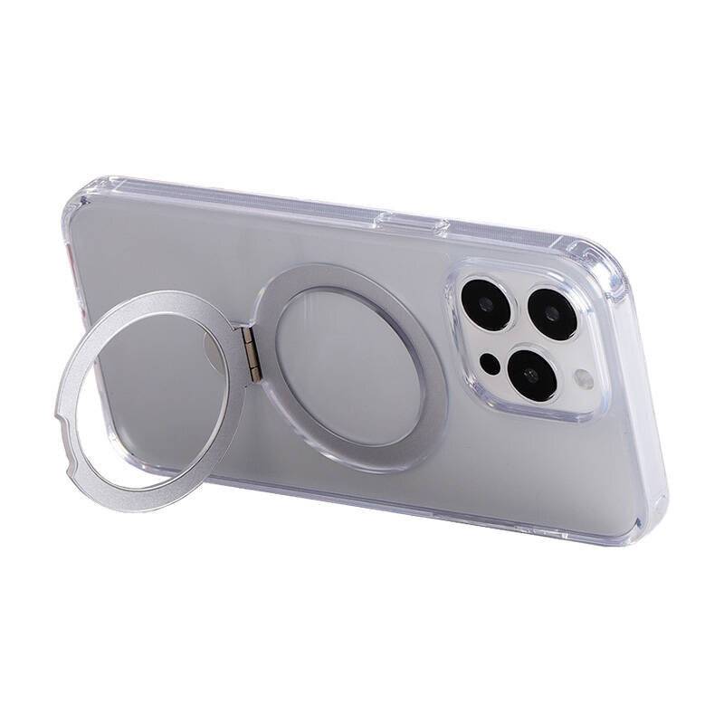 Magnetische Handy-Schutzhülle mit Halterung Joyroom JR-BP004 für iPhone 15 Pro (transparent)-0
