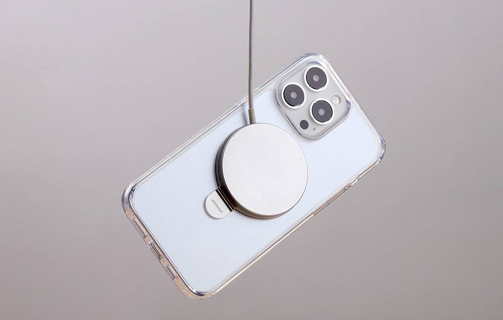 Magnetische Handy-Schutzhülle mit Halterung Joyroom JR-BP004 für iPhone 15 Pro (transparent)-1