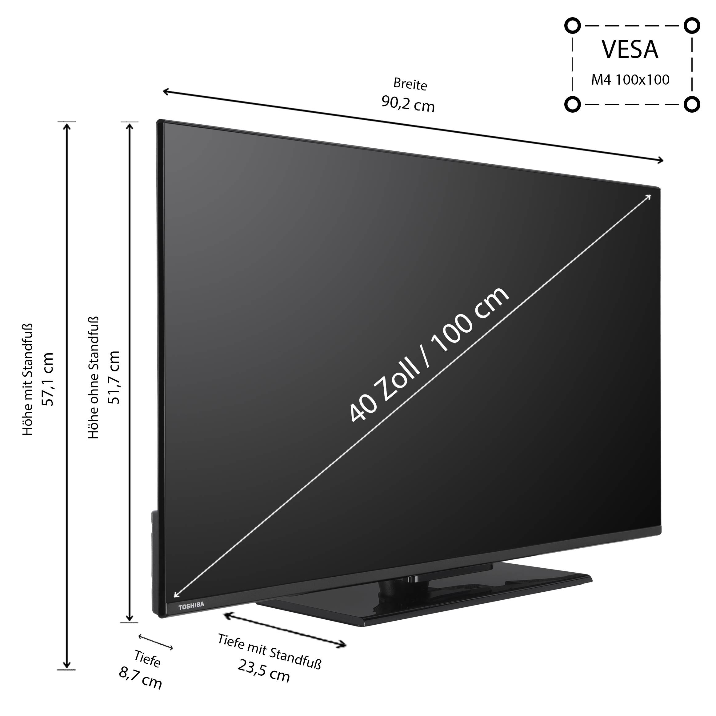 Toshiba 40QV3F63DAZ QLED Fernseher 40 Zoll Smart TV VIDAA Full HD HDR TV mit Triple-Tuner (2026)-2