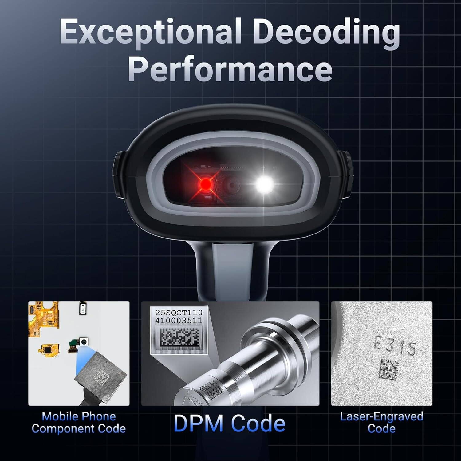 Tera Industrial 2D Barcode Scanner DPM 1-Megapixel Hochpräzise 1D 2D QR 3in1 Bluetooth 2.4G-2