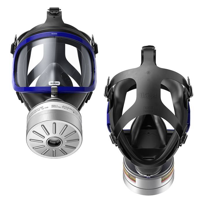 Dräger Atemschutzmaske Vollmaske X-plore 6300 mit A2B2E2K2 P3 R D Hg Masken Set mit viel Zubehör-3
