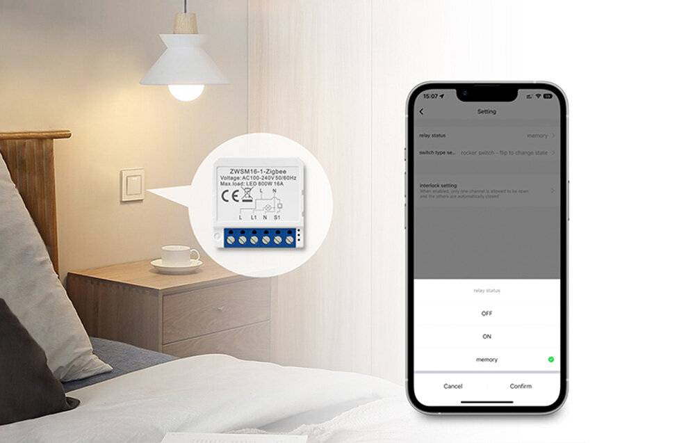 Smart Switch Modul ZigBee Avatto ZWSM16-W3 TUYA-2