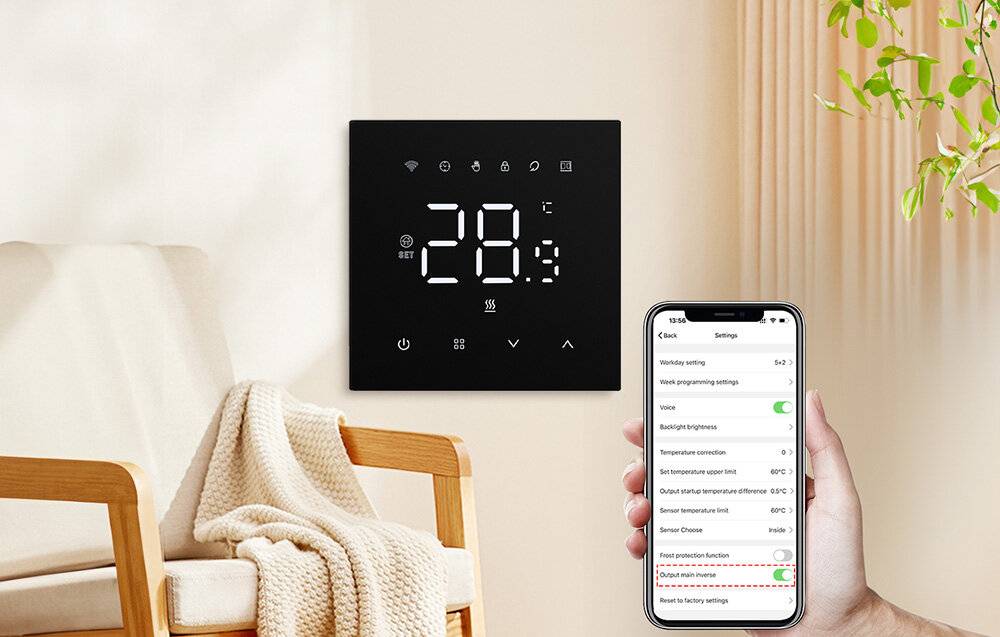 Smart Thermostat Avatto WT410-16A-B elektrische Heizung 16A WiFi-4