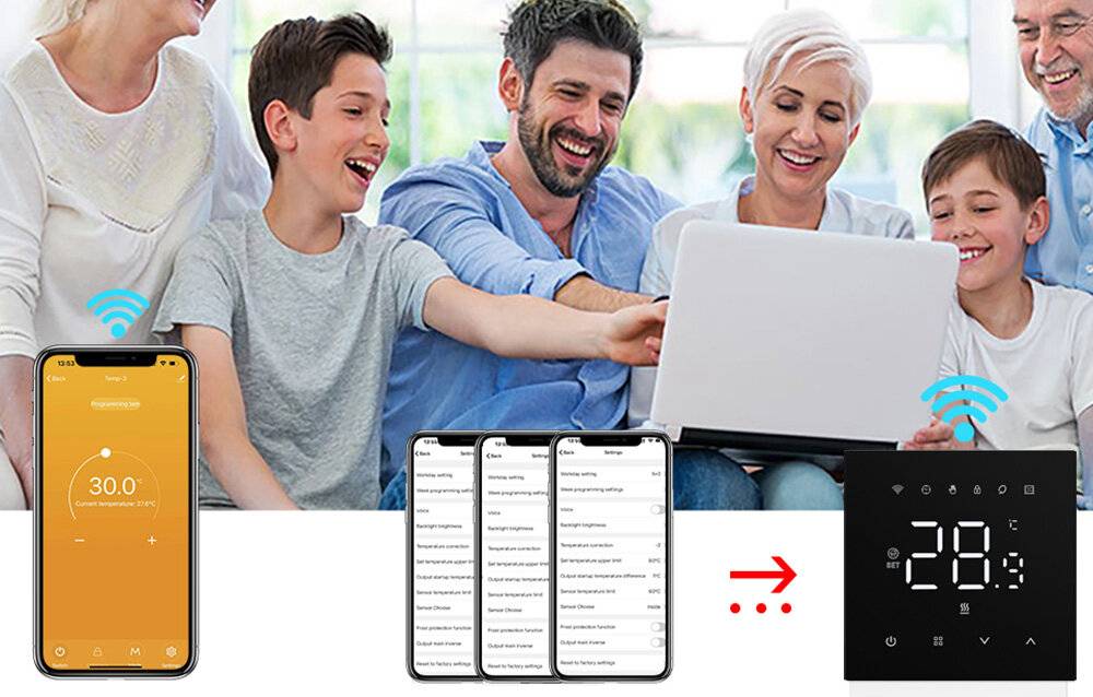 Symbolbild für Smart Thermostat Avatto WT410-16A-B elektrische Heizung 16A WiFi