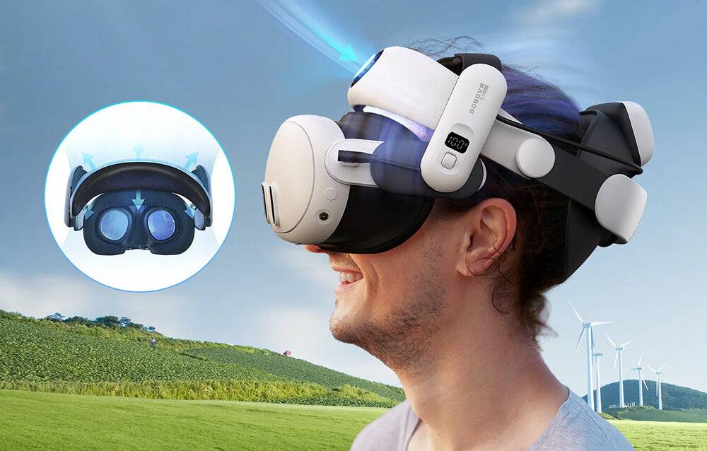 BOBOVR S3 PRO Akku-Kopfband für Meta Quest 3 / 3S, 10.000 mAh, integrierte Belüftung-1