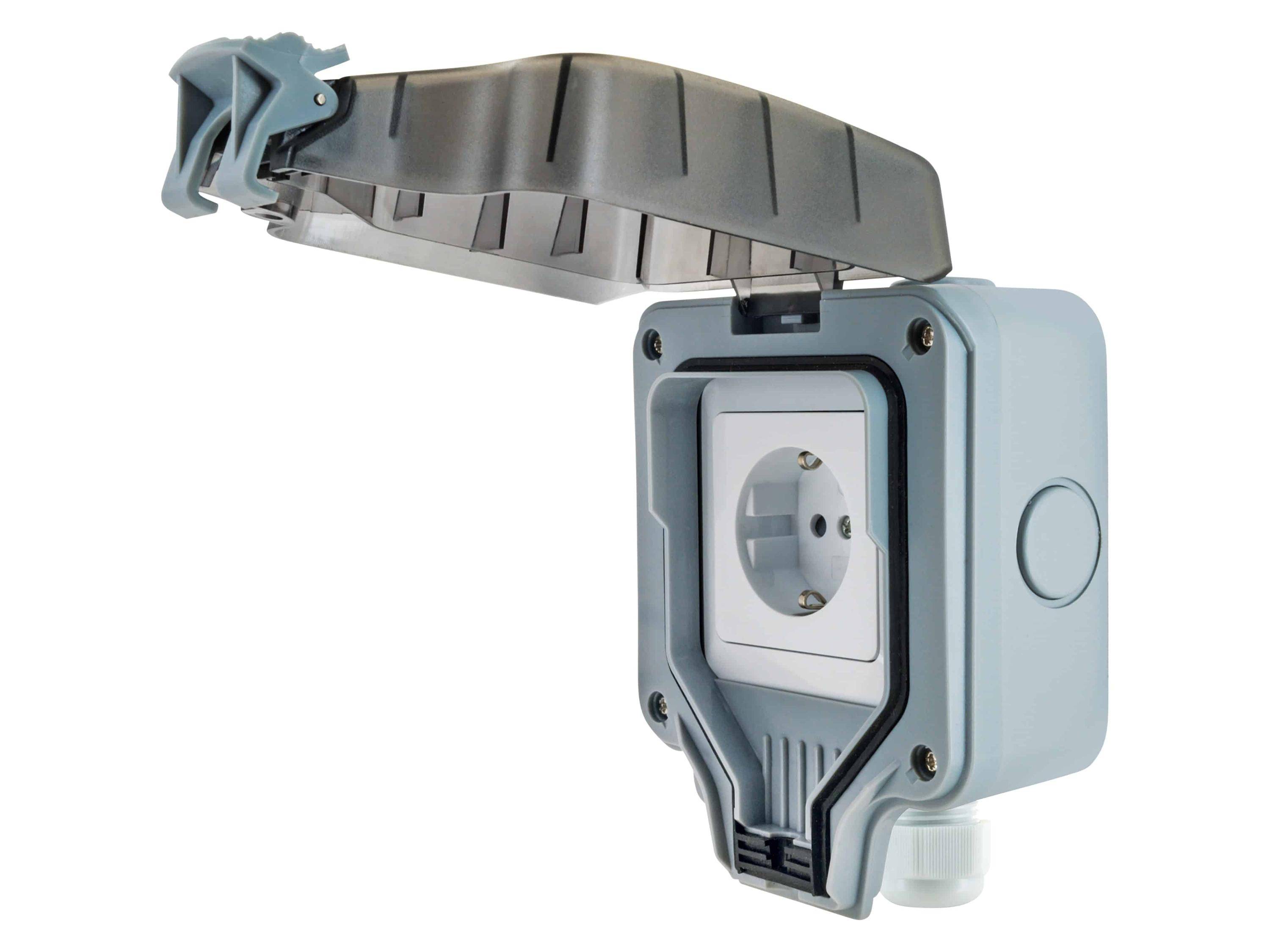 Schwaiger outdoor socket IP66 1-gang Schuko flush-mounted socket-0