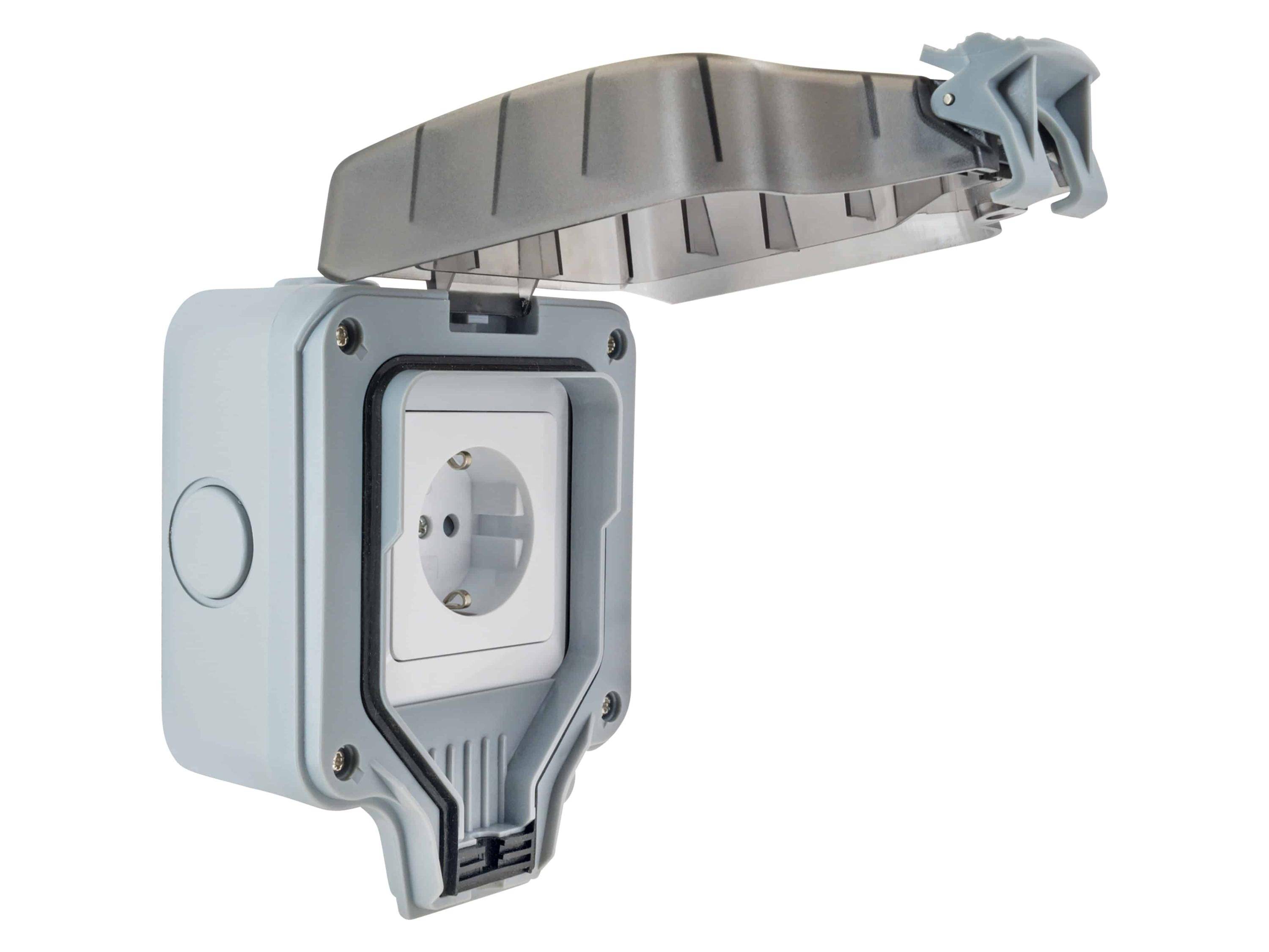 Schwaiger outdoor socket IP66 1-gang Schuko flush-mounted socket-1