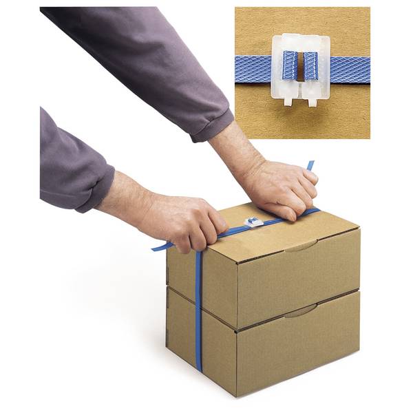 RAJAPACK Set PP-Umreifungsband in der Spenderbox blau RAJA