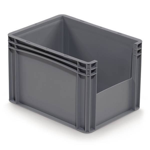 RAJAPACK Eurobox mit halbhoher Öffnung, 100 % recycelt 400 x 300 x 270 mm