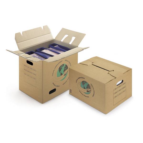 RAJAPACK Umzugskarton mit Tragegriffen, 2-wellig RAJA, 650 x 350 x 370 mm