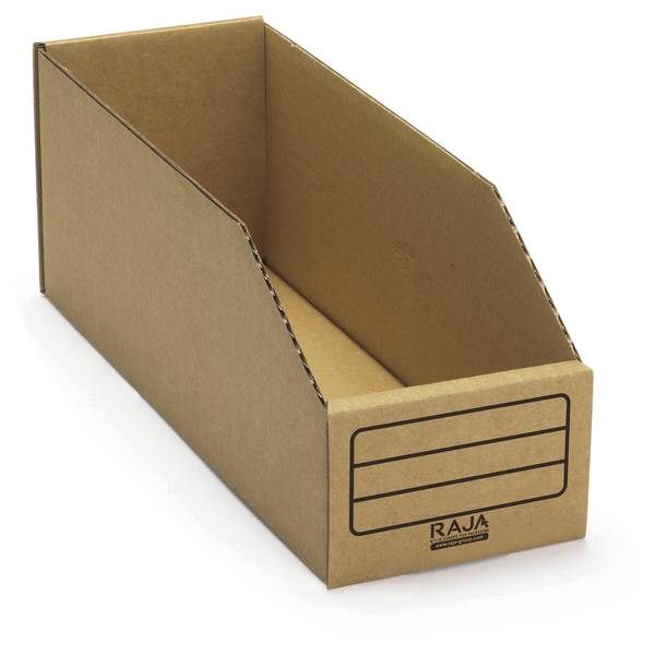 RAJAPACK Faltbare Karton-Regalkästen RAJA, 301 x 101 x 69/112 mm