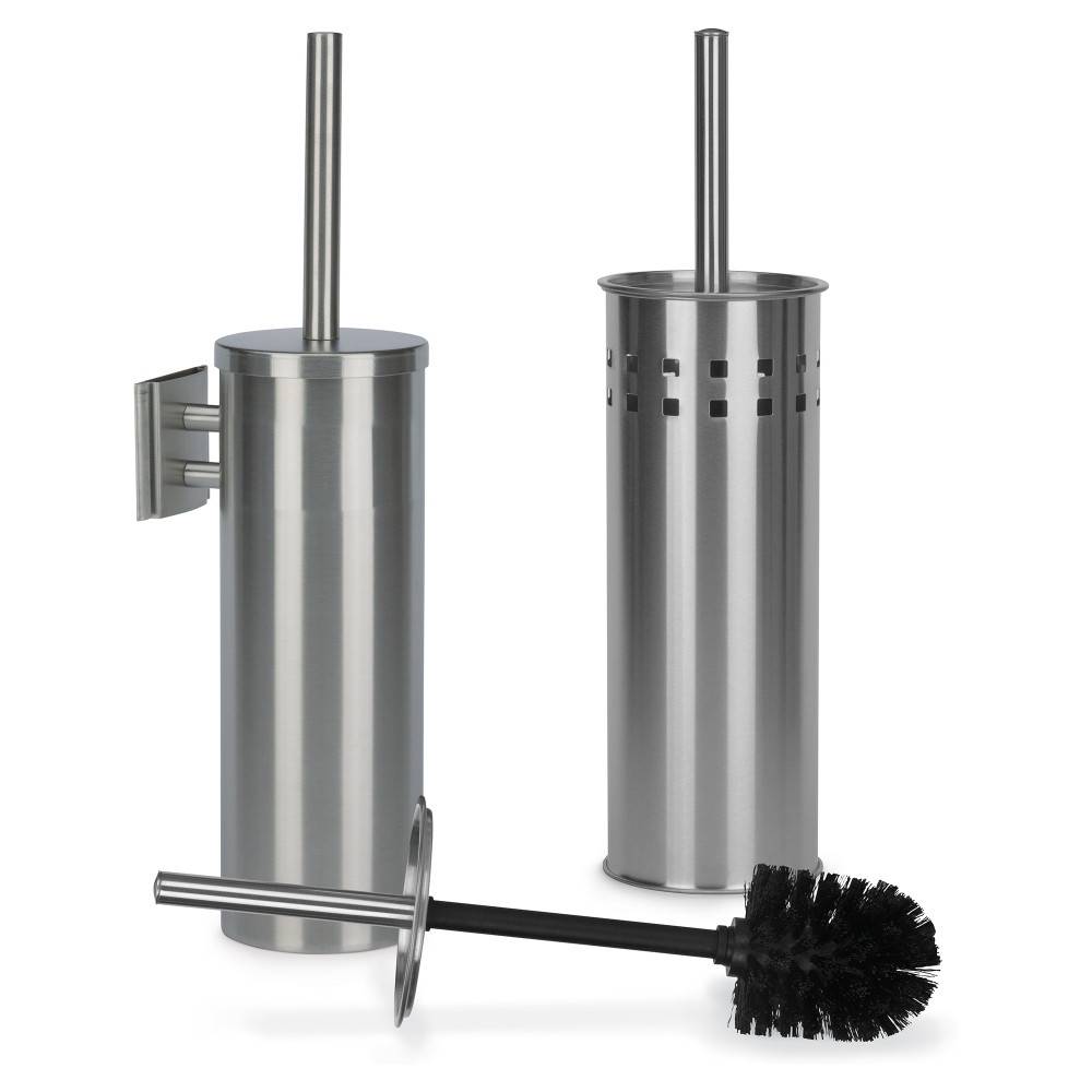 RAJAPACK WC-Garnitur Silber mit Wandhalterung-0