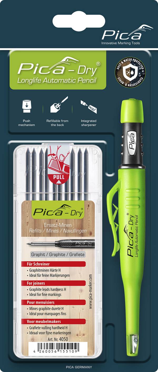 Bau-/Tieflochmarker Pica-Dry Farbe graphit +Minenset 4000 871 360 PICA