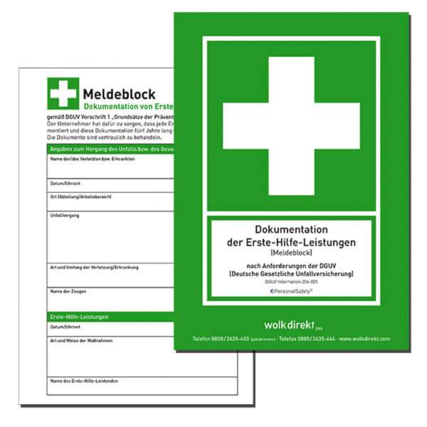 Erste Hilfe Meldeblock DIN A5 zur Dokumentation von Erste Hilfe-Leistungen-1