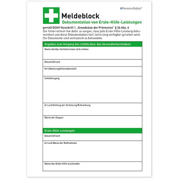 Erste Hilfe Meldeblock DIN A5 zur Dokumentation von Erste Hilfe-Leistungen-3