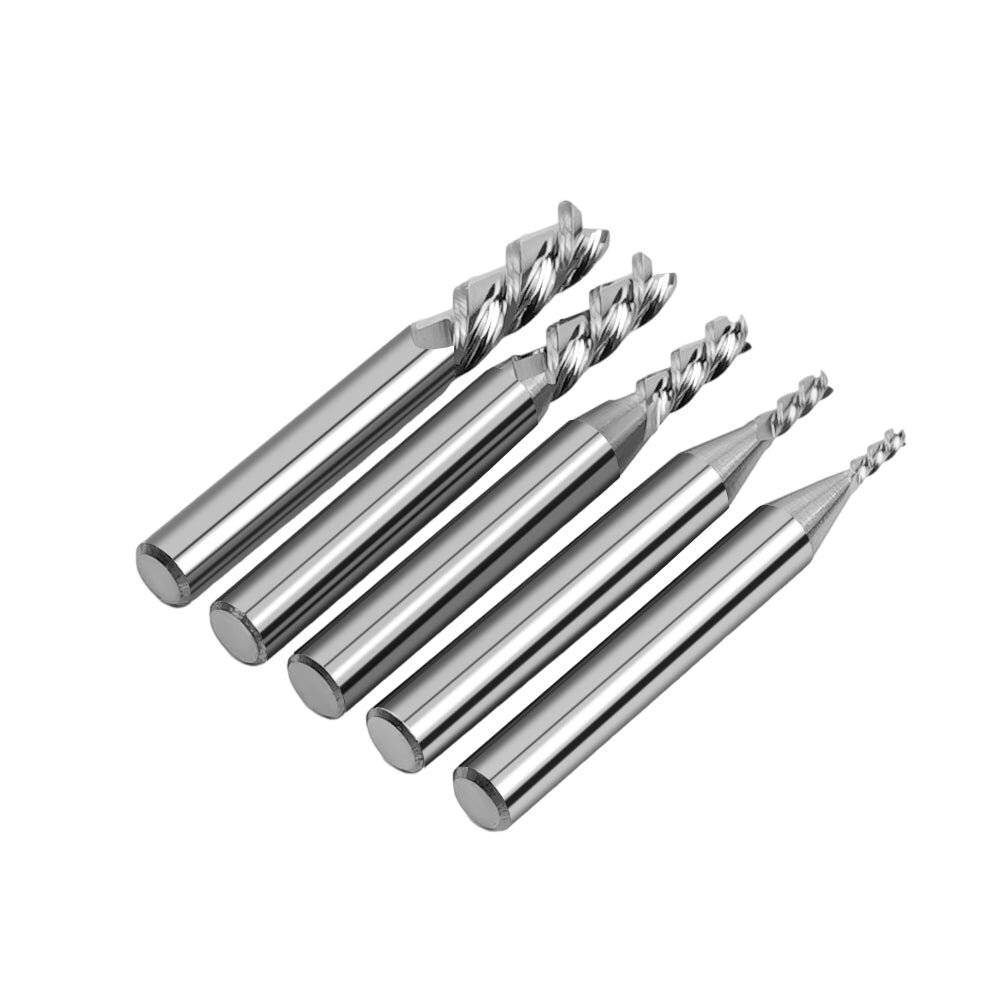 TwoTrees HRC55 3 Flute Tungsten Carbide End Mills for CNC - 5pcs-0
