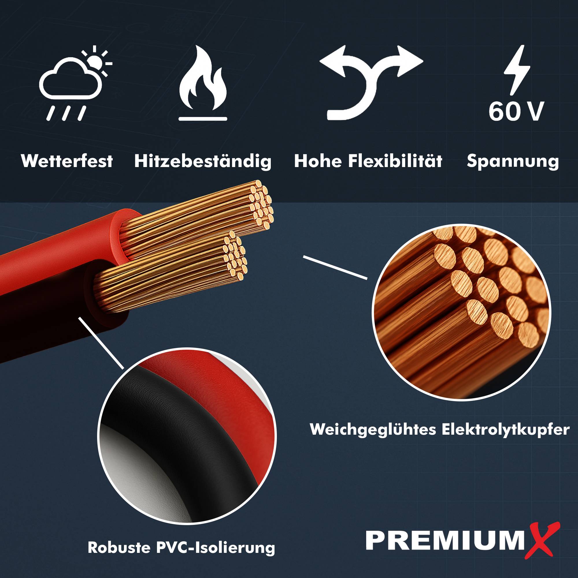 FLRY-B KFZ Kabel Set 10m 0,75mm² Rot/Schwarz flexibel asymmetrisch für Fahrzeuge, Motorräder & Anhänger-2