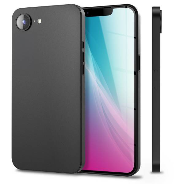 NALIA Handyhülle „Phantom“ für iPhone 16e – Extrem Dünn 0,3mm Schlank, Mattiertes Hardcover Schwarz Opak