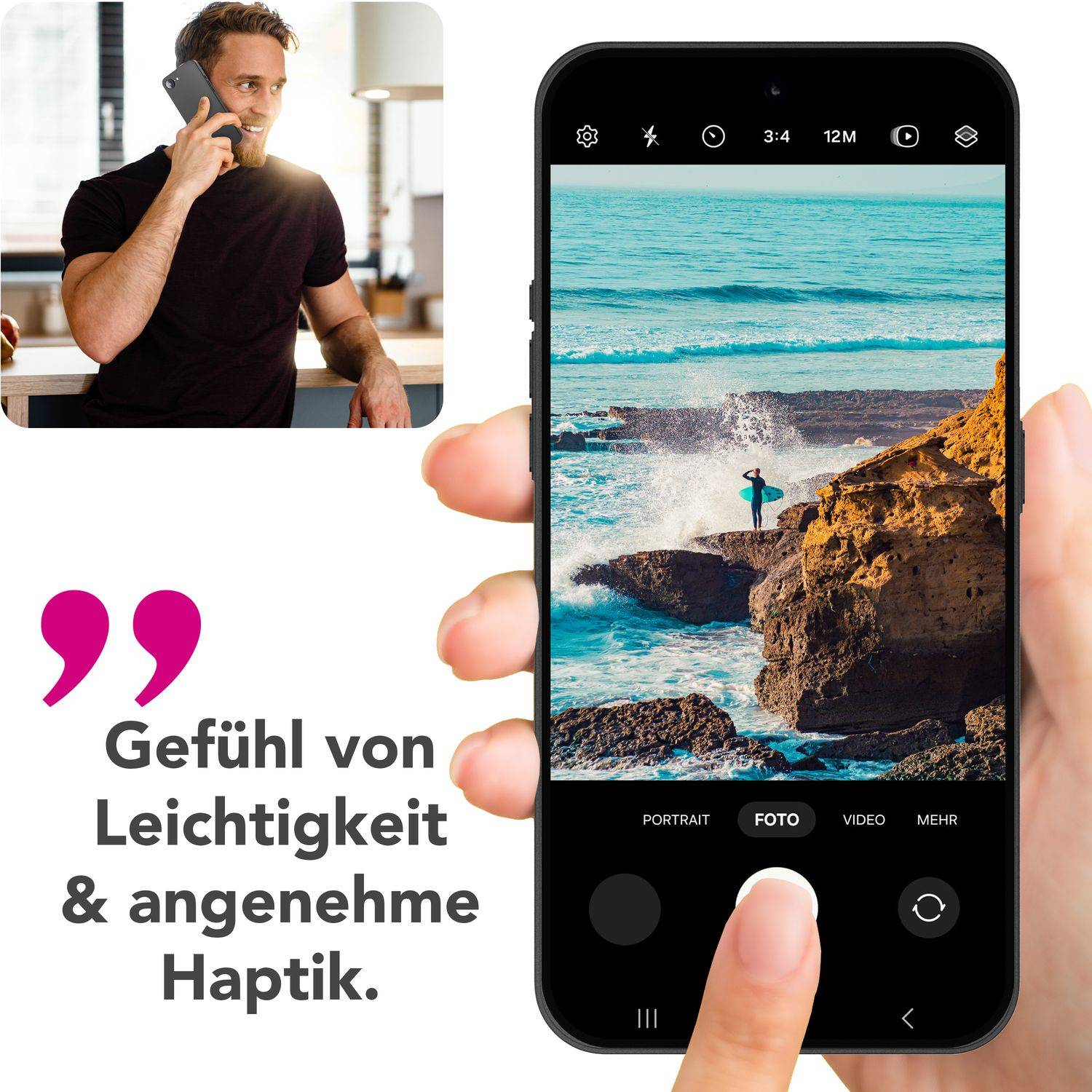 NALIA Handyhülle „Phantom“ für iPhone 16e – Extrem Dünn 0,3mm Schlank, Mattiertes Hardcover Schwarz Opak-4
