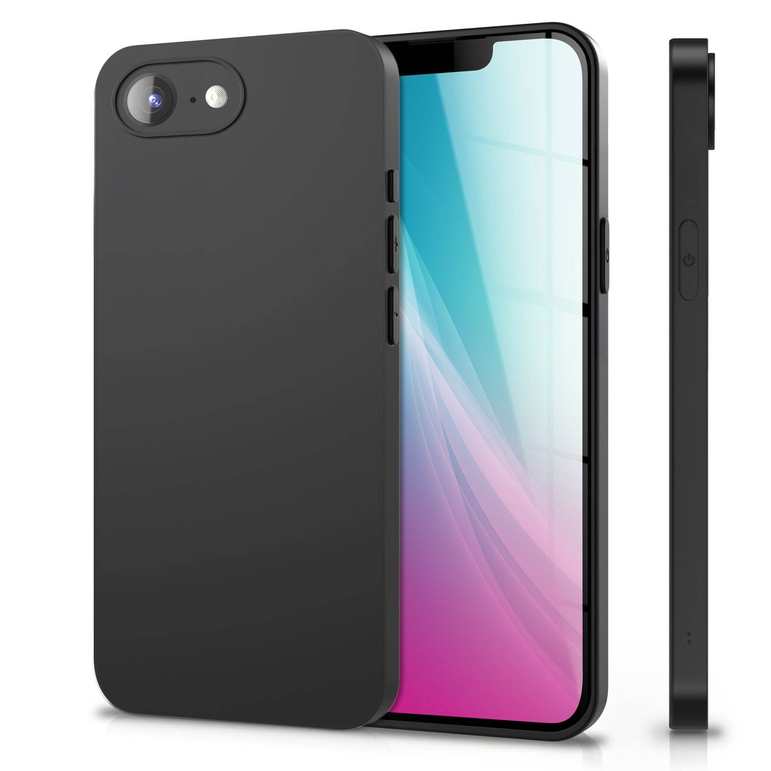 NALIA Handyhülle „Strider“ für iPhone 16e – Ultradünn Flexibel Staubschutz Tastenkappen, Schwarze Hülle aus TPU Silikon-0