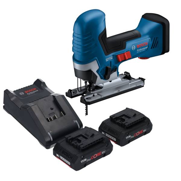 Bosch GST 18V-125 S Professional Akku Stichsäge 18 V 125 mm Brushless + 2x ProCORE Akku 4,0 Ah + Ladegerät