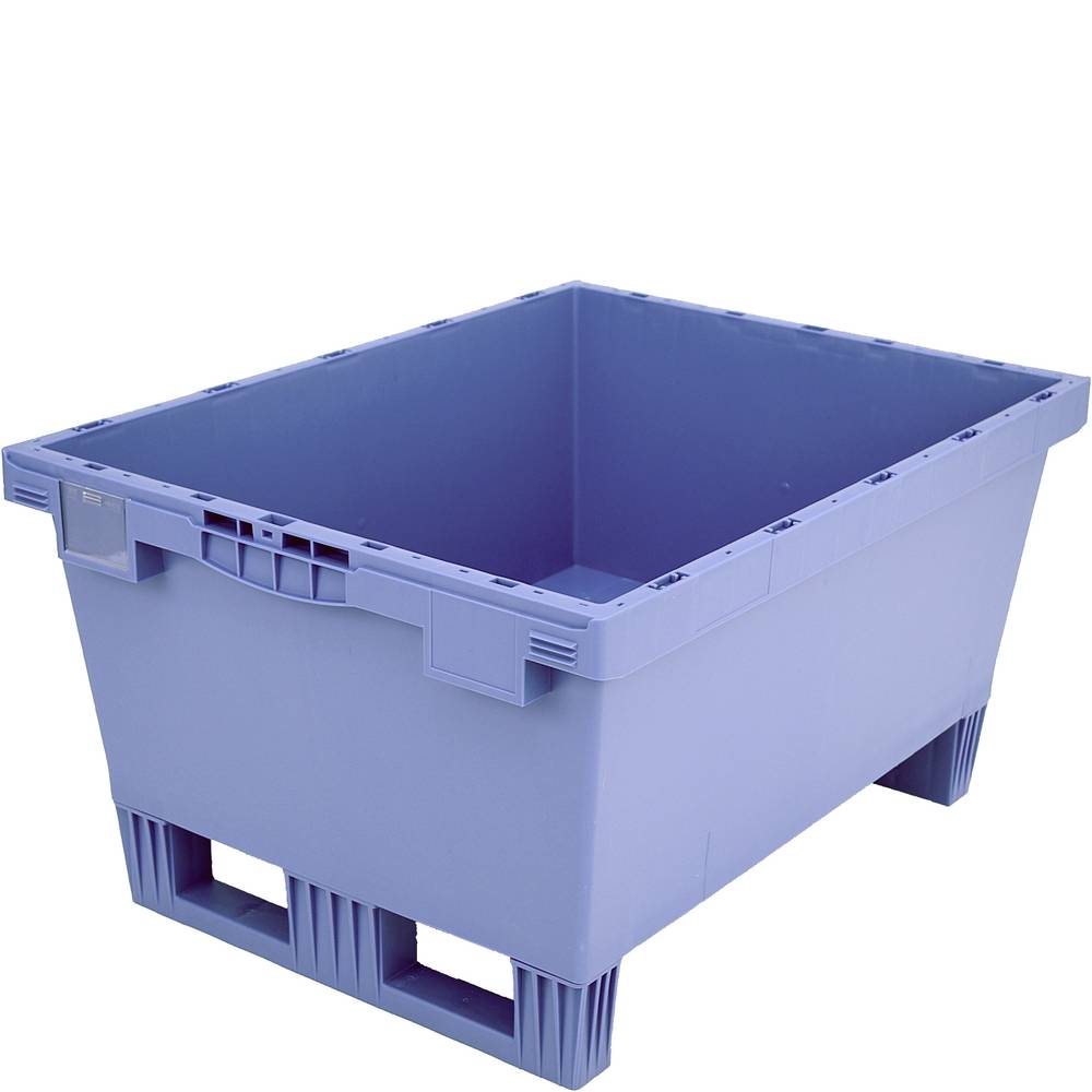 Mehrwegbehälter MB Deckel/Bügel/Kufe / MB 86321RKufe 800x600x323 taubenblau Ripp-0