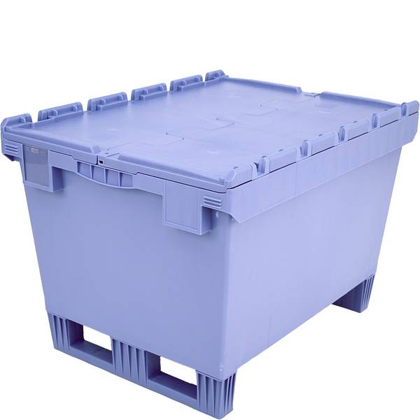 Mehrwegbehälter MB Deckel/Bügel/Kufe / MBD86421DKufe 800x600x423 taubenblau Deck