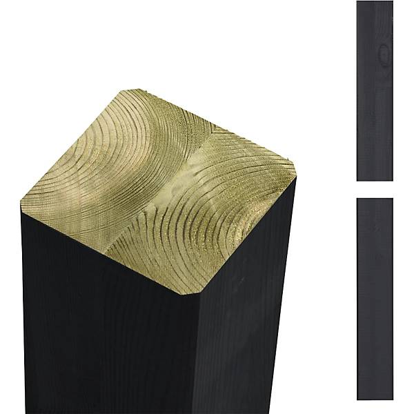 Premium Leimholzpfosten 90 x 90 mm Höhe 2680 mm schwarz. PLUS AS 84155549-0