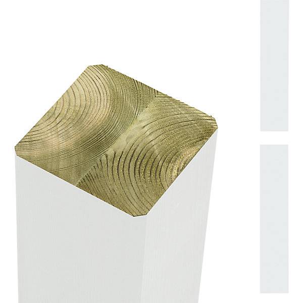 Premium Leimholzpfosten 90 x 90 mm Höhe 1280 mm weiß. PLUS AS 84157249-0