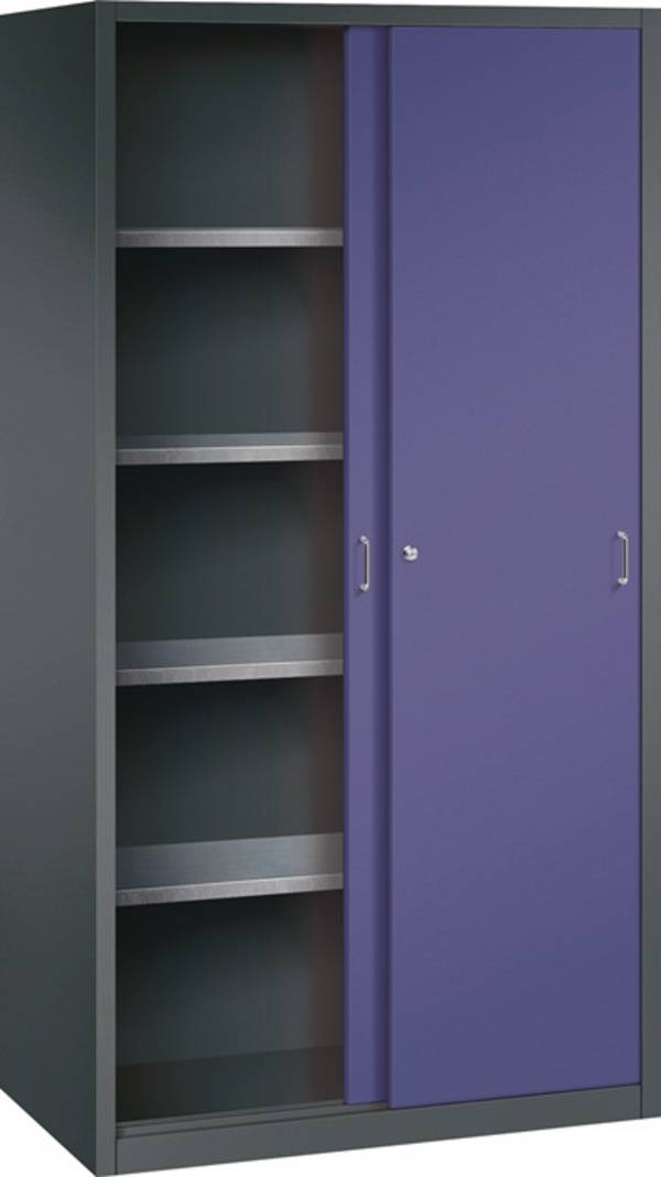 Schiebetürenschrank H1950xB1000xT500mm grau/ taubenblau NCS 4 Fbd.TECWERK
