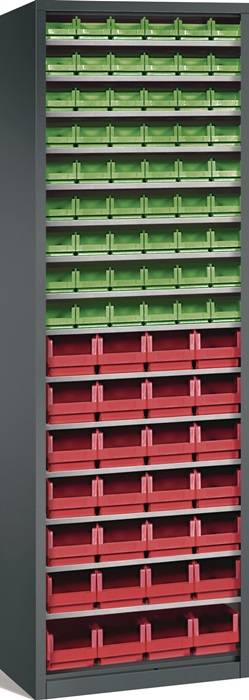 Regalschrank H2000xB690xT285mm anthr.grau/taubenblau 15Fachböden m.Türen 28xMK4,-0