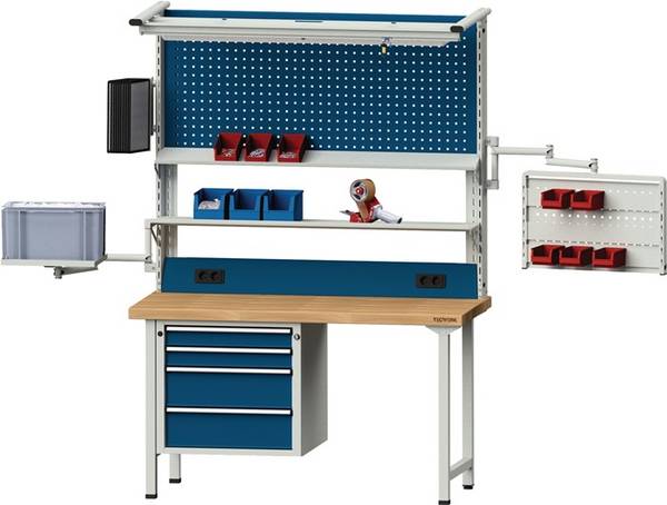 Energieleiste B.2000mm Steckd.1x230V blau TECWERK