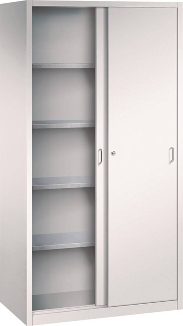 Schiebetürenschrank H1950xB1000xT600mm lichtgrau/ lichtgrau 2 Fbd.TECWERK