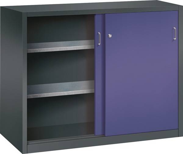 Schiebetürenschrank H1000xB1000xT600mm grau/ taubenblau NCS 4 Fbd.TECWERK