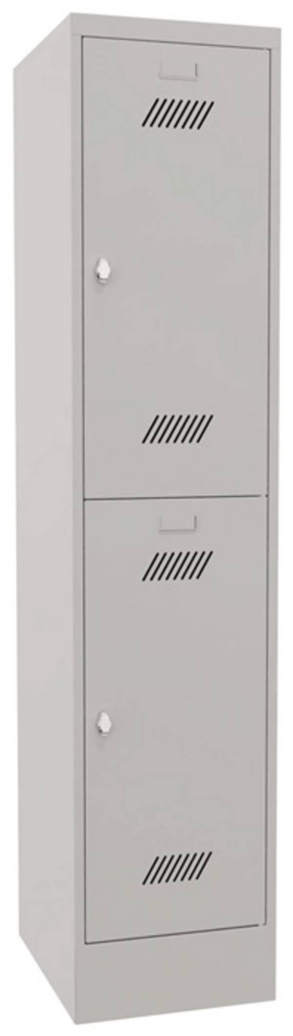 Garderobenschrank H1850xB400xT500 lichtgrau/lichtgrau 2 Abt.