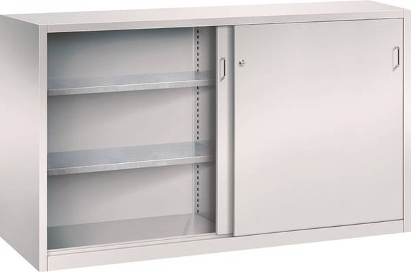 Schiebetürenschrank H1000xB1600xT400mm lichtgrau/ lichtgrau 4 Fbd.TECWERK